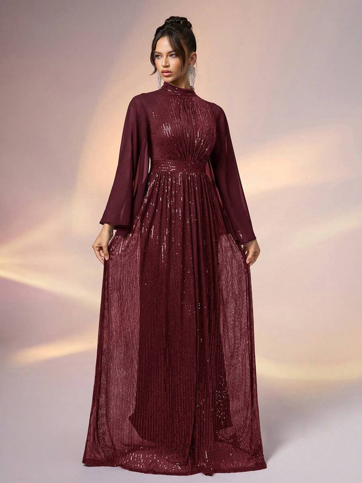 XU00153 - Burgundy Front Full Length