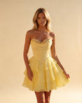 Prom Girl  Strapless Corset Lace Homecoming Dress XU00041