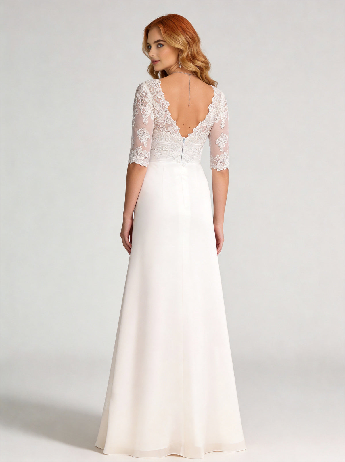 Back view - Lace A-Line Wedding Gown