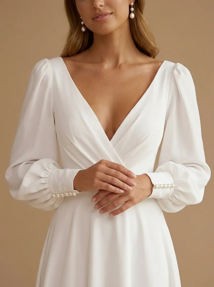 Pearl Embellished Lantern Sleeve Cuff Detail