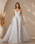 XU00112 Spaghetti Strap Sweetheart Drop-Waist Bubble Ball Gown Front