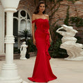 Embellished gown with 3/4 sleeve - front view color A