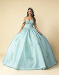 3D Floral Off-the-Shoulder Glitter Tulle Ball Gown XU00036